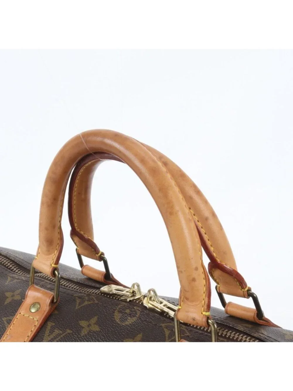 Louis Vuitton Monogram Keepall 50 Leather Boston Bag Tote Travel